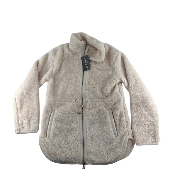Softies Women's Almond DreamPlush Full Zip Tunic Fur Jacket Szie XS - Picture 5 of 12
